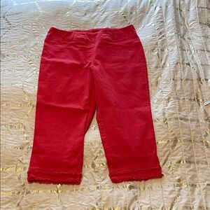 Ruby Rd. Red Capri Jeans